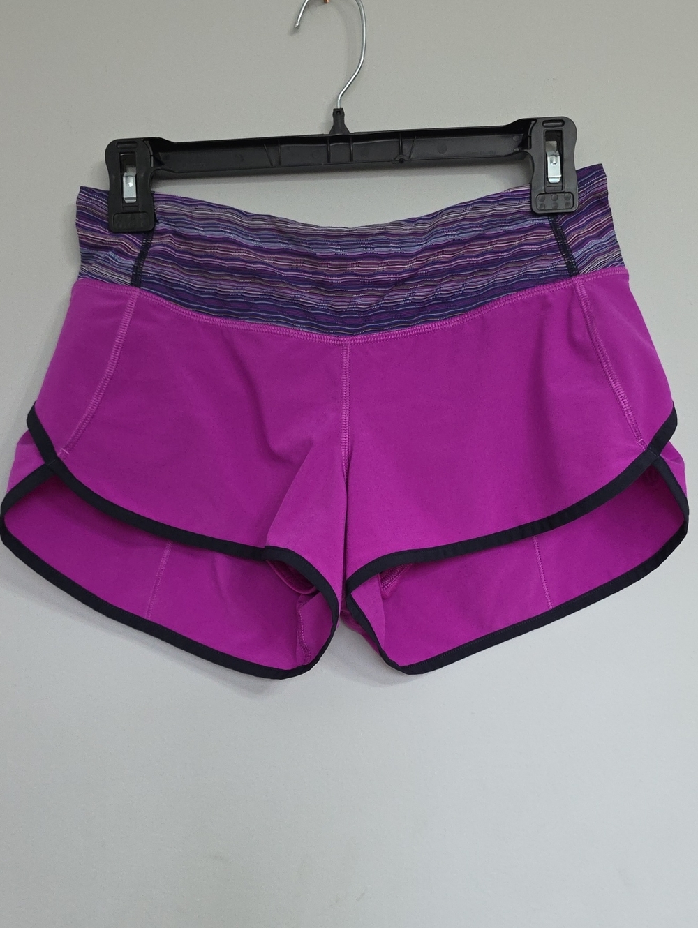 lululemon athletica Magenta Running Shorts with Striped Waistband